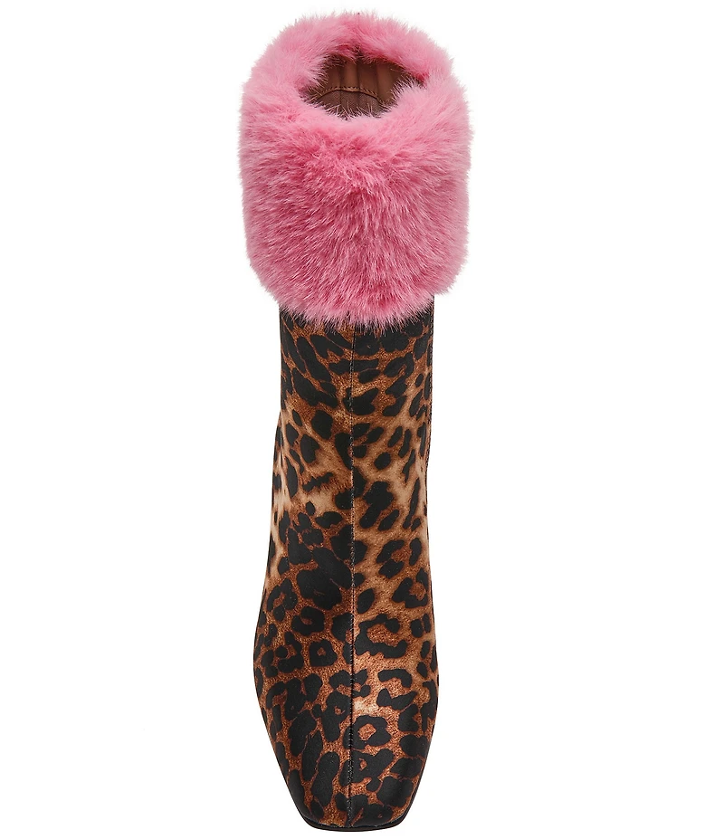Betsey Johnson x Paris Hilton Vita Leopard Faux Fur Cuff Booties