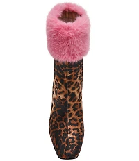 Betsey Johnson x Paris Hilton Vita Leopard Faux Fur Cuff Booties