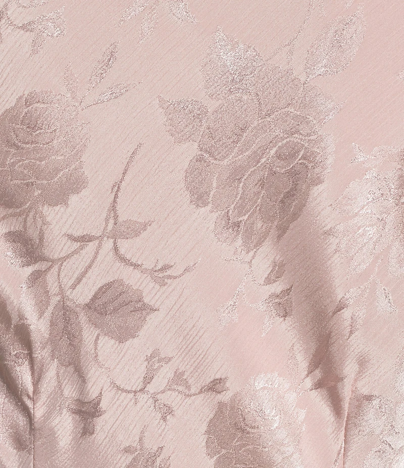 Betsy & Adam Floral Print Cowl Neck Satin Sleeveless Maxi Dress