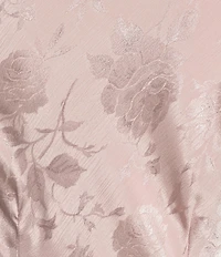 Betsy & Adam Floral Print Cowl Neck Satin Sleeveless Maxi Dress