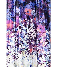 Betsy & Adam Floral Strapless Neck Sleeveless A-Line Gown