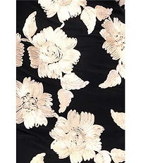 Betsy & Adam Halter 3D Embroidered Sheath Gown