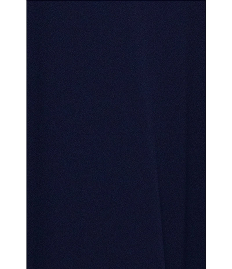 Betsy & Adam Halter Scuba Crepe Gown With Mikado Bow