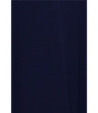 Betsy & Adam Halter Scuba Crepe Gown With Mikado Bow