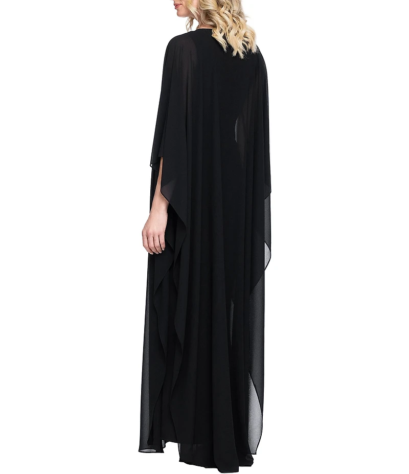 Betsy & Adam 3/4 Sleeve Chiffon Kaftan With Hardware