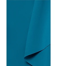 Betsy & Adam Long Techno Scuba Asymmetrical Neck Dress