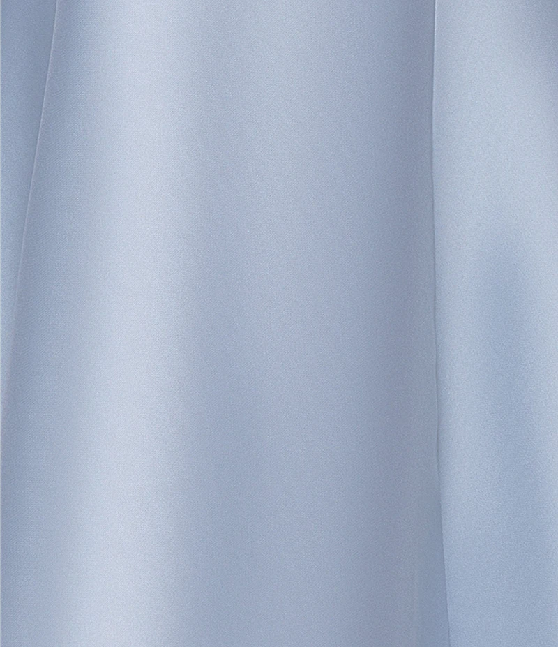 Betsy & Adam Mikado Strapless Back Draping A Line Gown