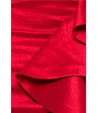 Betsy & Adam Mikado Strapless Gown With Cascading Ruffle