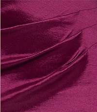 Betsy & Adam Off-the-Shoulder Stretch Taffeta Sheath Gown
