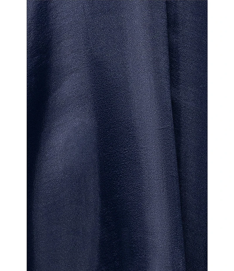 Betsy & Adam Organza Button Down Long Sleeve Gown