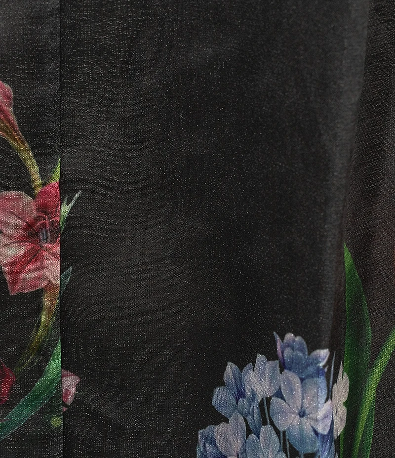 Betsy & Adam Organza Floral Print Off-The-Shoulder A-Line Midi Gown