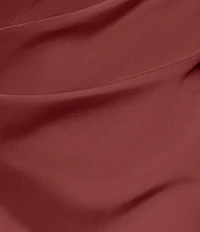 Betsy & Adam Petite Size One Shoulder Satin Long Dress