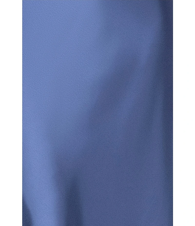 Betsy & Adam Petite Size Satin Cowl Neck Cap Sleeve Gown