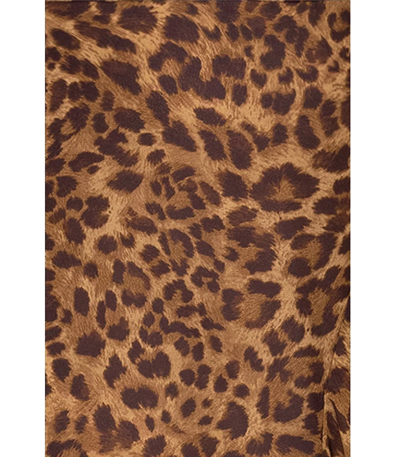 Betsy & Adam Plus Size Halter Neck Leopard Print Maxi Dress