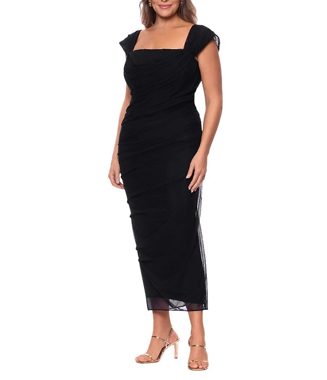 red semi formal dress plus size Ruched Empire-Waist Maxi Dress – Dressbarn
