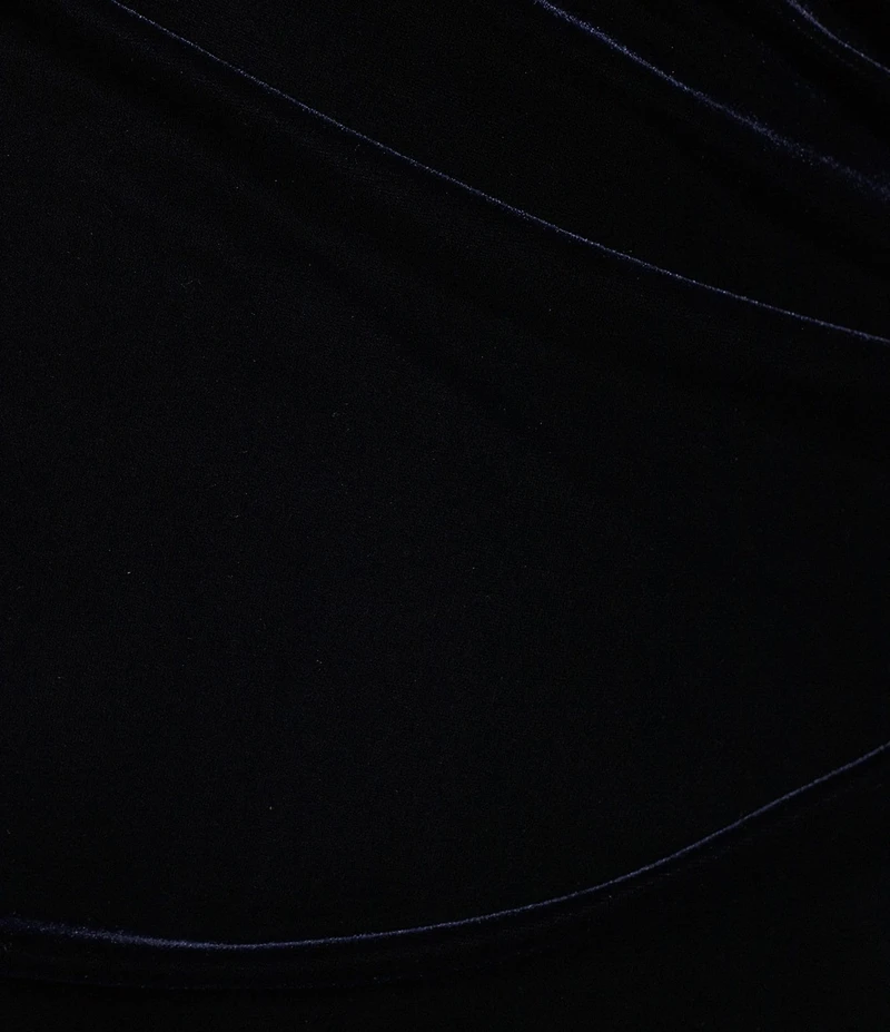 Betsy & Adam Plus Size Velvet V-Neck Short Flutter Sleeve Side Ruched Gown