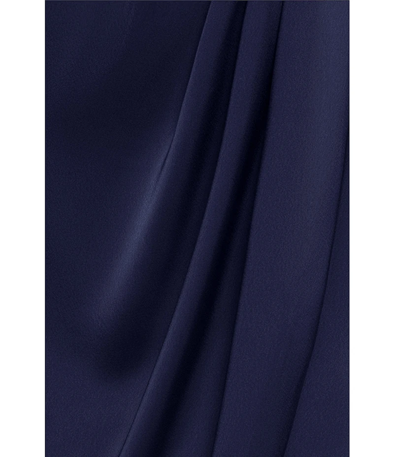 Betsy & Adam Satin One Shoulder Midi Dress