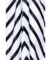 Betsy & Adam Satin Stripe Print Strapless Neck Sleeveless A-Line Gown