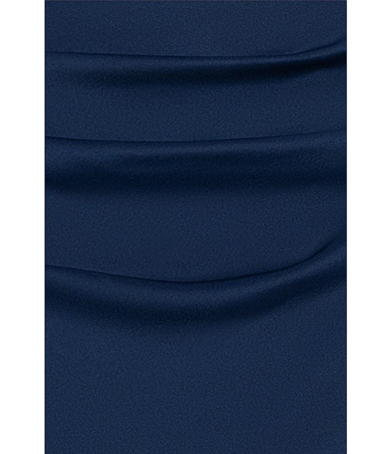 Betsy & Adam Scuba Crepe One Shoulder Dress