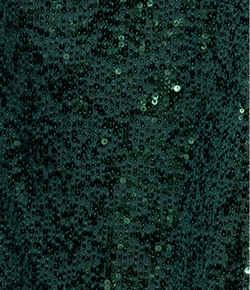 Betsy & Adam Sequin Collar V-Neck Long Sleeve Belted Sheath Dress