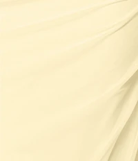 Betsy & Adam Square Neck Stretch Mesh Ruched Sleeveless Long Sheath Dress