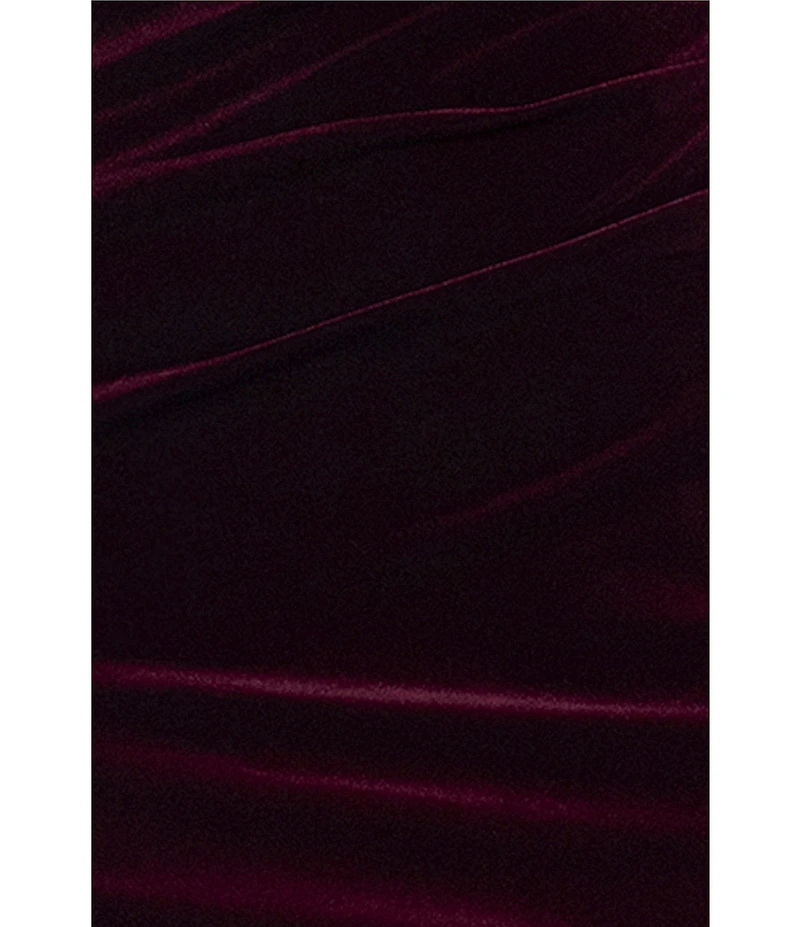 Betsy & Adam Velvet Keyhole Halter Dress