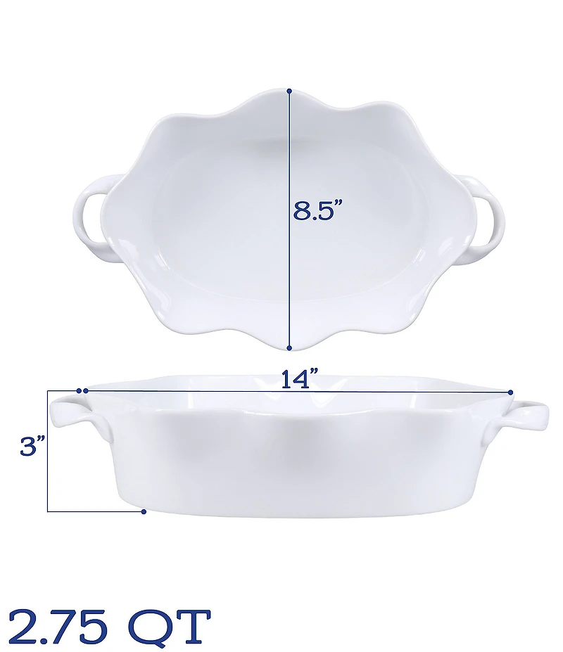BIA Cordon Bleu 2-Piece Assorted Oval Wavy Baker Set
