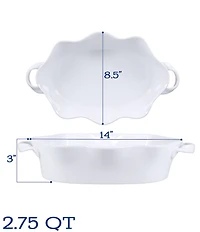 BIA Cordon Bleu 2-Piece Assorted Oval Wavy Baker Set