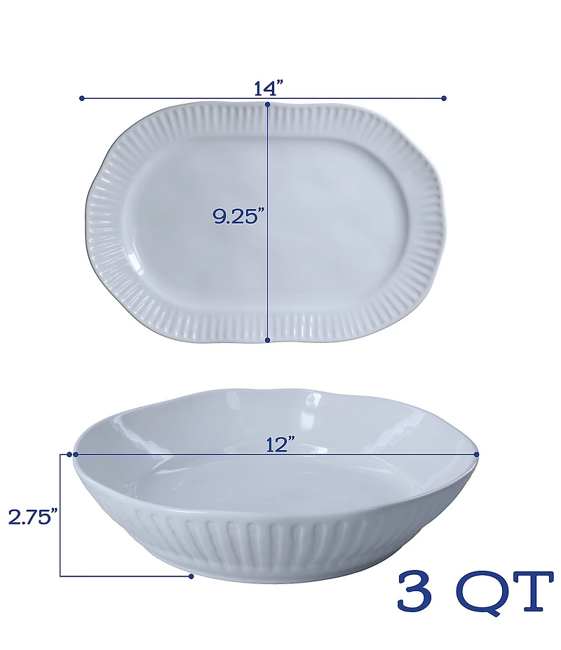 Bia Cordon Bleu 2-Piece Colonnade Blanco Serve Set