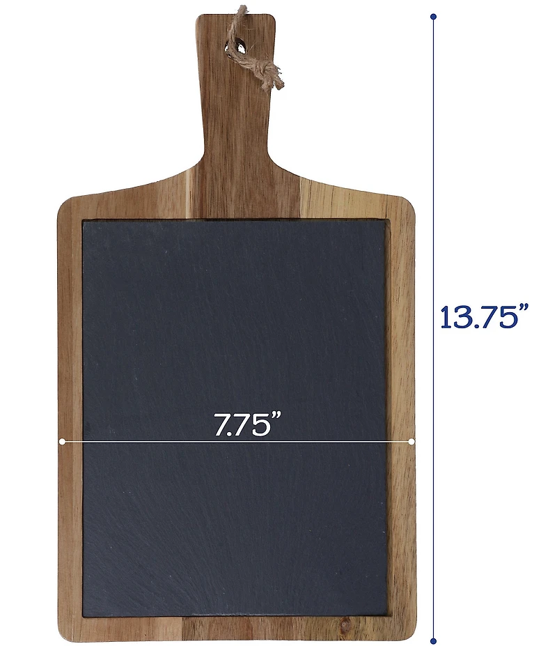 BIA Cordon Bleu 2-Piece Rectangular Wood & Slate Serving Boards