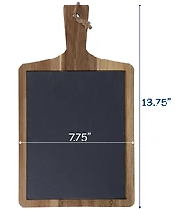 BIA Cordon Bleu 2-Piece Rectangular Wood & Slate Serving Boards