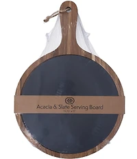 BIA Cordon Bleu 2-Piece Round Wood & Slate Serving Boards