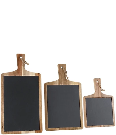 BIA Cordon Bleu 3-Piece Assorted Wood & Slate Rectangular Serving Boards