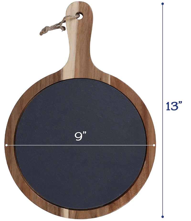 BIA Cordon Bleu 3-Piece Round Wood & Slate Serving Boards