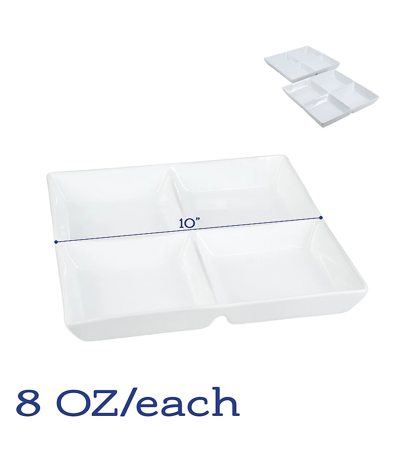 BIA Cordon Bleu Classic Collection Square Divided Serving Dish, Set of 2