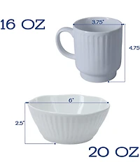 BIA Cordon Bleu Colonnade Blanco 16-Piece Dinnerware Set