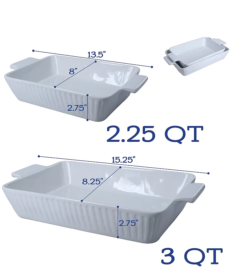BIA Cordon Bleu Colonnade Blanco 2-Piece Baker Set