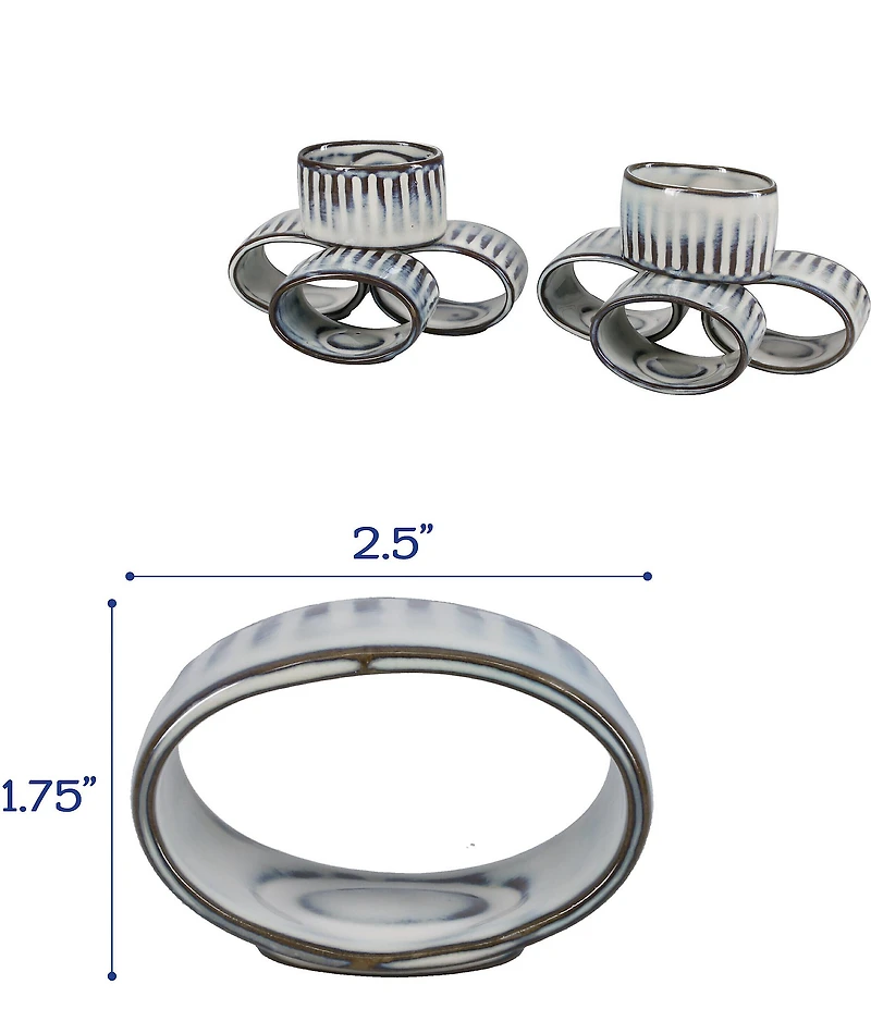 BIA Cordon Bleu Colonnade Napkin Rings, Set Of 4