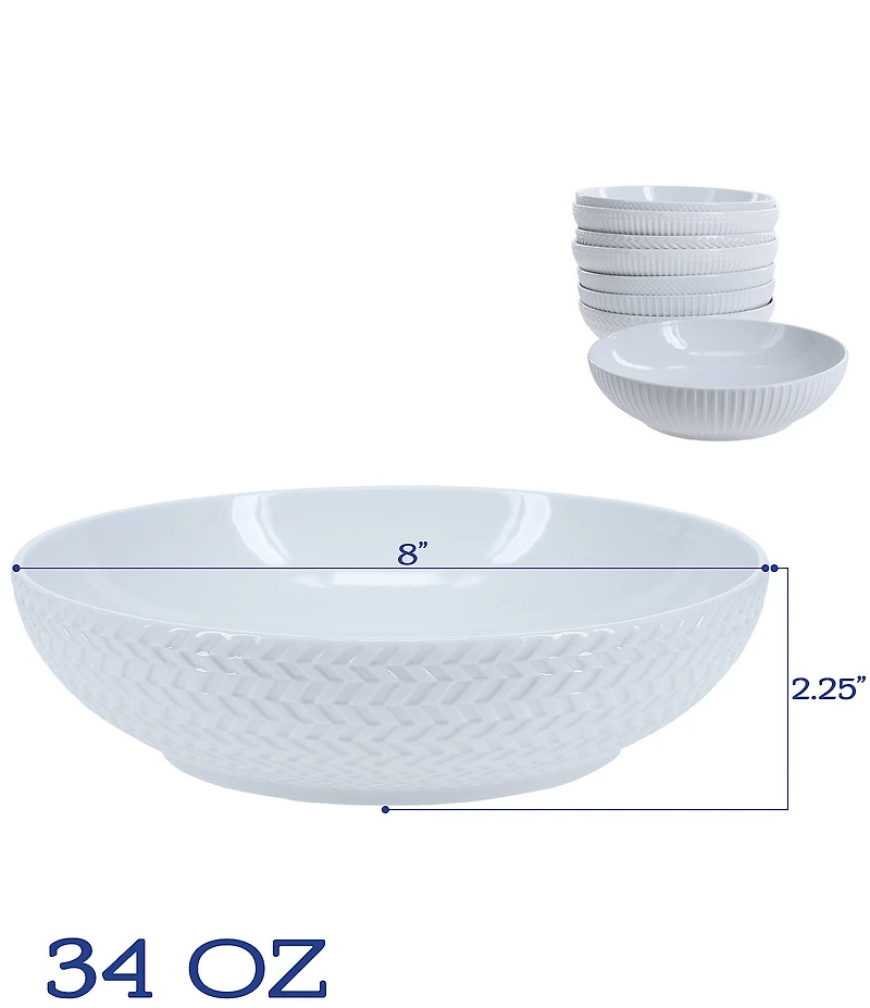 BIA Cordon Bleu Textured Pasta Bowls, Set of 8