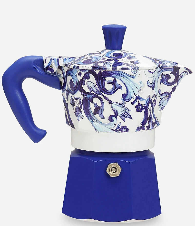 Bialetti x Dolce & Gabbana Blu Mediterraneo Moka Express Coffee Maker, 3 Cup
