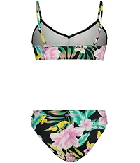 Billabong Big Girls Adjustable Strap Shadow Tropics Bikini 2-Piece Set