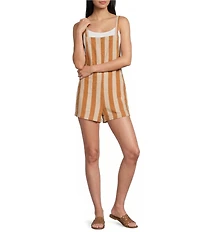 Billabong Beach Crust Sleeveless Striped Shortalls