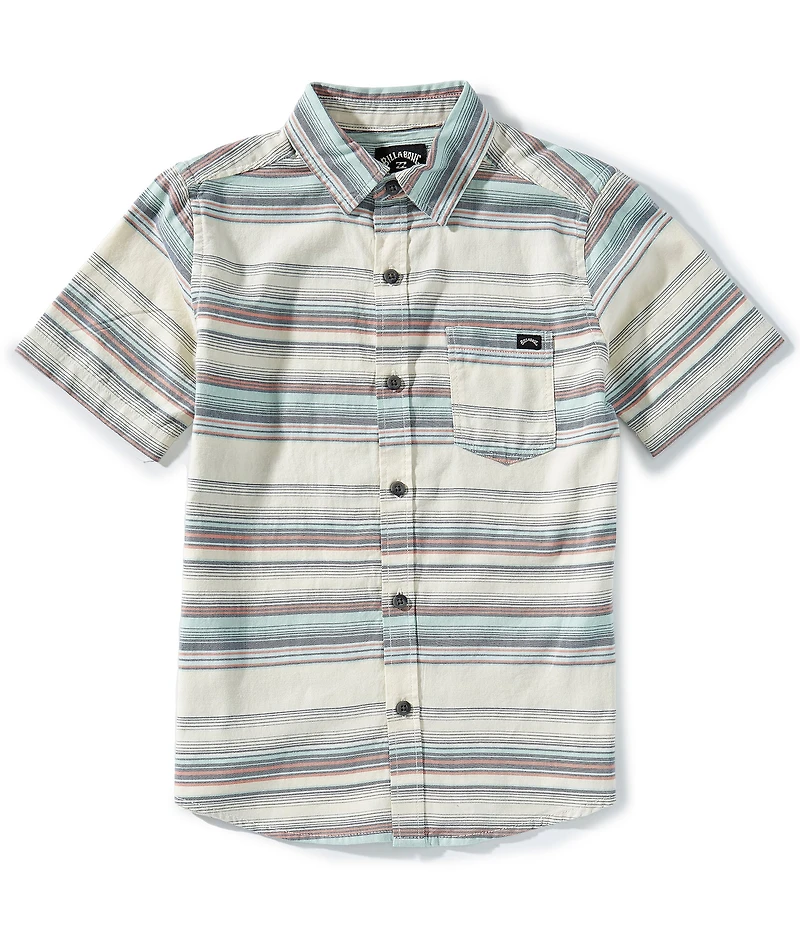 Billabong Big Boys Short-Sleeve All Day Striped Poplin Shirt