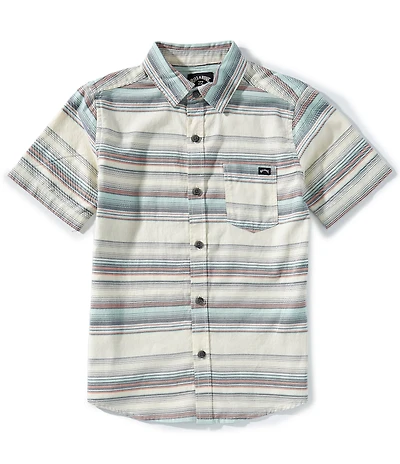 Billabong Big Boys Short-Sleeve All Day Striped Poplin Shirt