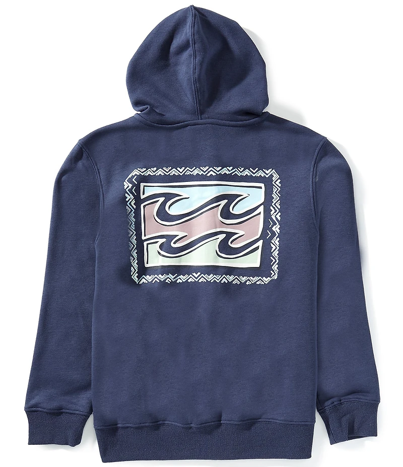 Billabong Big Boys Long Sleeve Crayon Wave Zip Hoodie