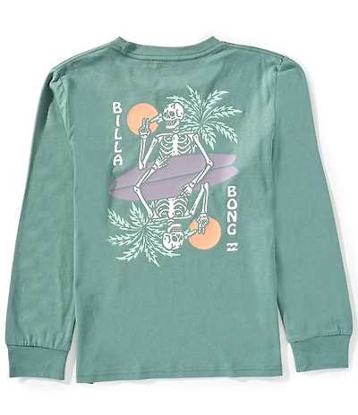 Billabong Big Boys Long Sleeve Green Skelly T-Shirt