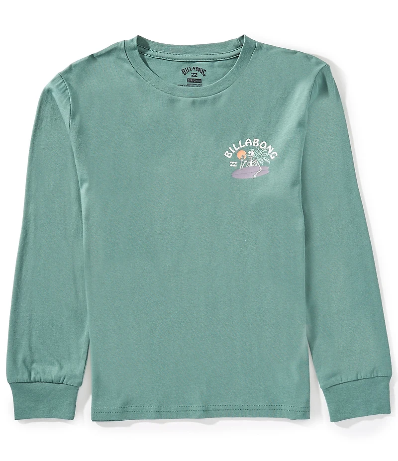 Billabong Big Boys Long Sleeve Green Skelly T-Shirt