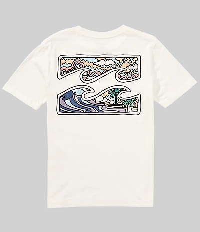 Billabong Big Boys Short Sleeves Crayon Wave T-Shirt