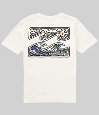 Billabong Big Boys Short Sleeves Crayon Wave T-Shirt