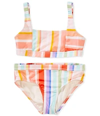 Billabong Big Girls Sandy Day Mixed-Stripe Halter Top & Matching Bottom Two-Piece Swimsuit
